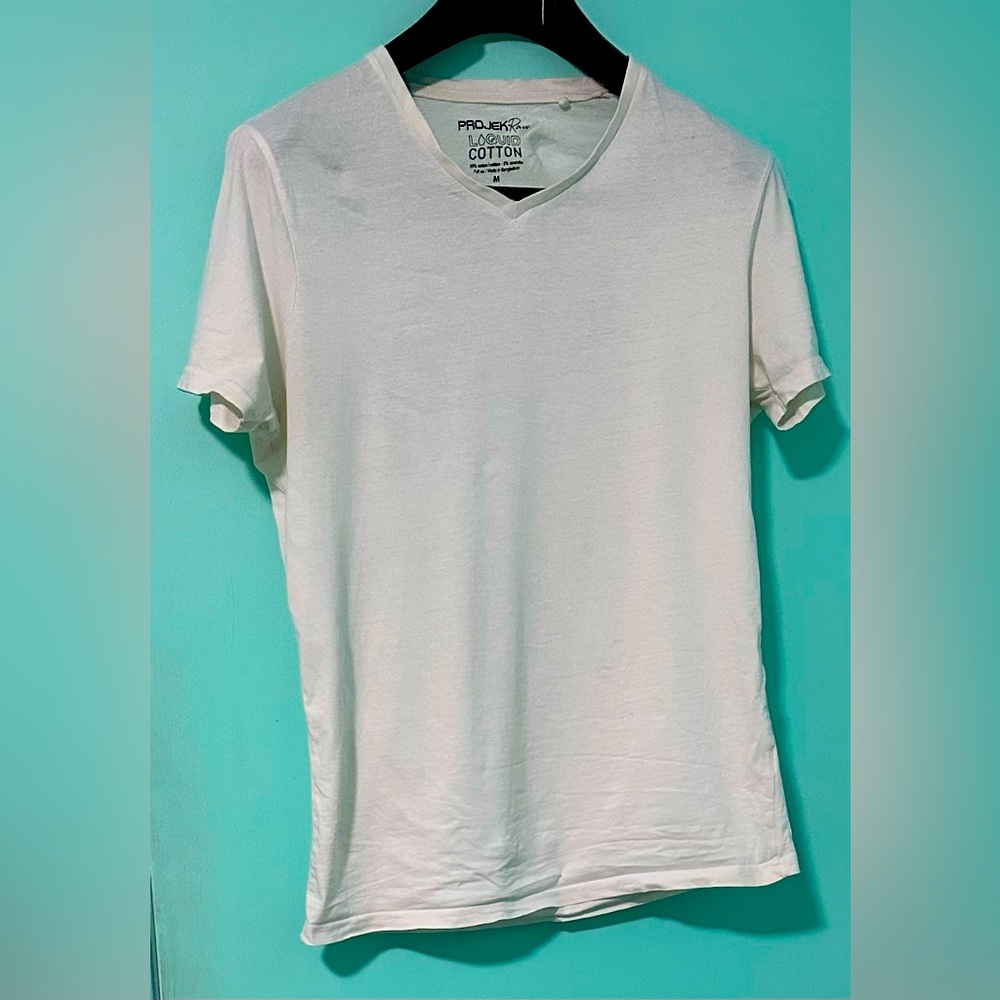 Men's White V-Neck T-Shirt
